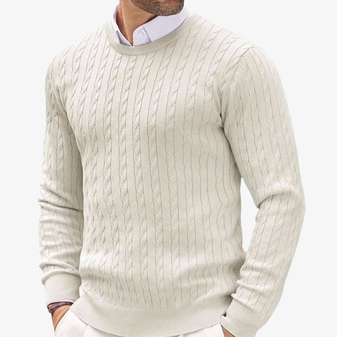 Robin | Men's Crew Neck Cable Knit Sweater