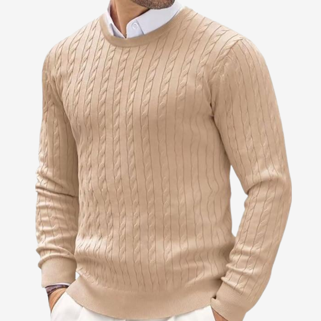 Robin | Men's Crew Neck Cable Knit Sweater
